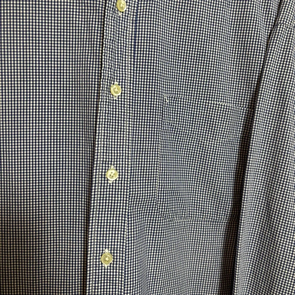 Tommy‎ Hilfiger Men’s Shirt Button Down Checkered 100% Cotton Blue Size 17 35